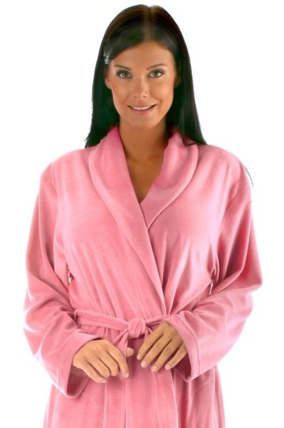 RIO dámský tenký župan se šálovým límcem, Pudrová, vel. XXL, galerie